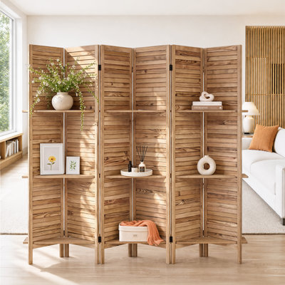 Bayou Breeze Siena Rolling Bamboo Room Divider & Reviews | Wayfair
